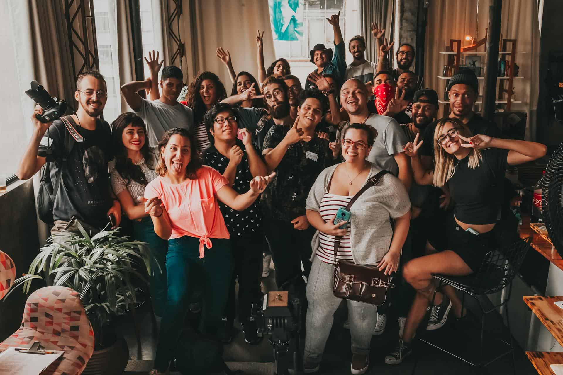 People connecting at community events